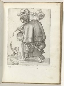 Deutsche Soldatenfrau, gekleidet nach der Mode um 1550 (Diversarum gentium nostrae aetatis habitus)
