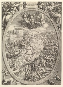 Die Schlacht von Mühlberg mit der Armee von Karl V. beim Überqueren der Elbe, 1551