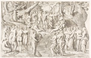 Der Streit zwischen den Musen und den Töchtern des Pierios auf dem Parnass
