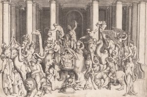 Der indische Triumph des Bacchus, ca. 1542 von Enea Vico.