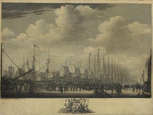 Die Flotte im Hafen von Vlissingen, 1804 von Engel Hoogerheyden