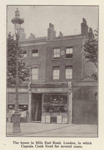 88 Mile End Road, London, Haus, in dem der englische Entdecker Captain James Cook von 1764 bis zu seinem Tod lebte von English Photographer