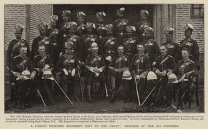 Ein Bombayer Kampfregiment an die Front geschickt, Offiziere der 28. Pioniere von English Photographer