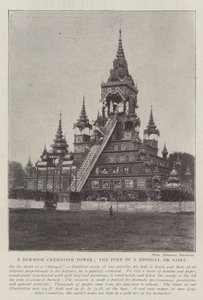 Ein burmesischer Kremationsturm, der Scheiterhaufen eines Hpongyi oder Heiligen von English Photographer