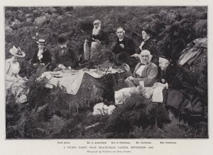 Ein Picknick in der Nähe von Blackcraig Castle, September 1893 von English Photographer