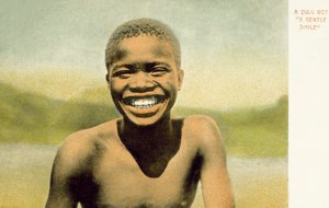 Ein Zulu-Junge, ein sanftes Lächeln von English Photographer