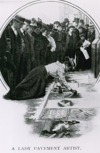 Eine Straßenkünstlerin zur Zeit der Krönung von Edward VII von English Photographer