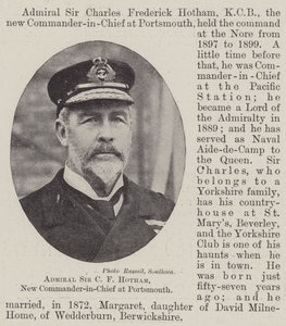 Admiral Sir C F Hotham, neuer Oberbefehlshaber in Portsmouth