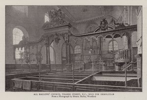 All Hallows Church, Thames Street, EC, zum Abriss verkauft von English Photographer