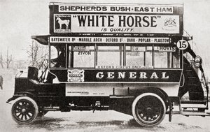 Ein Omnibus, ca. 1910, aus Die Geschichte von fünfundzwanzig Jahren, veröffentlicht 1935
