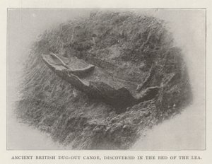 Antikes britisches Einbaum-Kanu, entdeckt im Bett der Lea von English Photographer