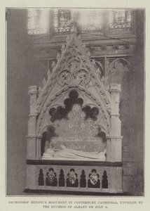 Denkmal von Erzbischof Benson in der Kathedrale von Canterbury, enthüllt von der Herzogin von Albany am 8. Juli von English Photographer