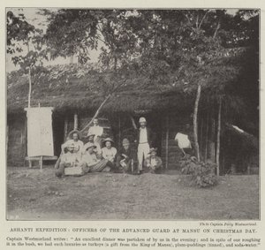 Ashanti-Expedition, Offiziere der Vorhut in Mansu am Weihnachtstag