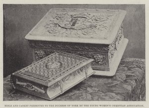 Bibel und Schatulle, präsentiert an die Herzogin von York von der Young Women