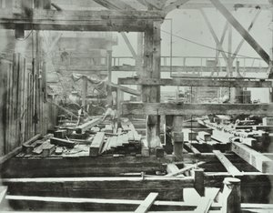 Blackfriars Bridge: Bauarbeiten im Gange, 1869
