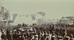 Blackwall Tunnel: Zeremonie zur Eröffnung des Tunnels durch den Prinzen von Wales, später König Edward VII., und Prinzessin Alexandra, 1897