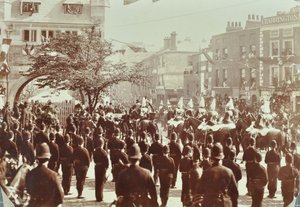 Blackwall Tunnel: Zeremonie zur Eröffnung des Tunnels durch den Prinzen von Wales, später König Edward VII., und Prinzessin Alexandra, 1897 von English Photographer