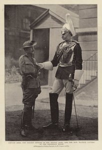 Captain Ames, der größte Offizier der britischen Armee, und der ehrenwerte Maurice Gifford von der Rhodesian Horse von English Photographer