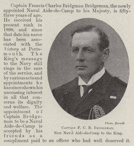 Kapitän F. C. B. Bridgeman, neuer Marine-Adjutant des Königs von English Photographer