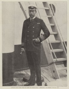 Kapitän HRH der Herzog von York an Bord der HMS Crescent, in Torbay, 25. Juni 1898 von English Photographer