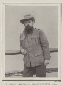 Kapitän Seine Gnaden der Herzog von Norfolk, auf dem Weg nach Südafrika an Bord der Carisbrooke Castle von English Photographer