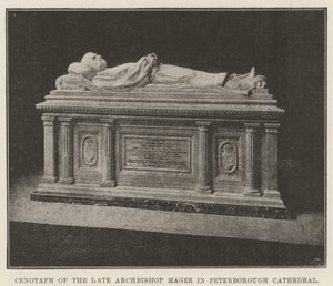 Kenotaph des verstorbenen Erzbischofs Magee in der Kathedrale von Peterborough