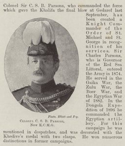 Colonel C. S. B. Parsons, neuer KCMG von English Photographer