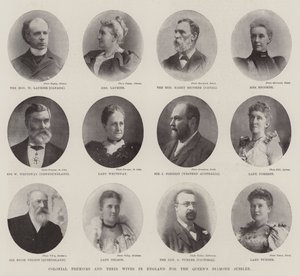Kolonialpremiers und ihre Ehefrauen in England für das Diamantjubiläum der Königin von English Photographer