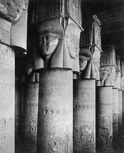 Säulen im Tempel von Hathor, ca. 1904-05