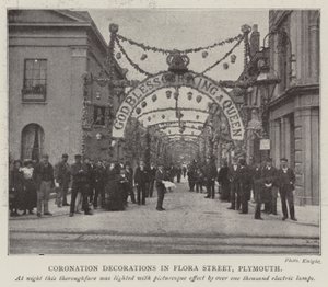 Krönungsdekorationen in der Flora Street, Plymouth von English Photographer