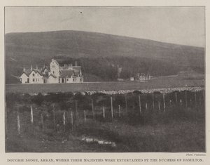 Dougrie Lodge, Arran, wo Ihre Majestäten von der Herzogin von Hamilton empfangen wurden von English Photographer