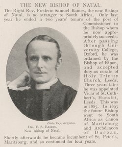 Dr. F. S. Baines, neuer Bischof von Natal von English Photographer