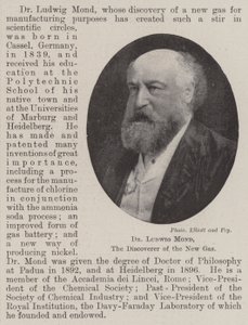 Dr. Ludwig Mond, der Entdecker des neuen Gases von English Photographer