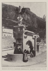 Trinkbrunnen in Mentone zur Erinnerung an das Diamantjubiläum der Königin von English Photographer