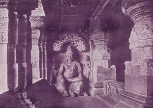 Figur von Indra, Ellora-Höhlen von English Photographer