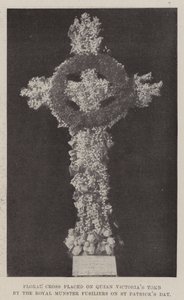 Blumenkreuz auf das Grab von Königin Victoria gelegt von den Royal Munster Fusiliers am St. Patrick