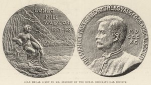 Goldmedaille, verliehen an Mr Stanley von der Royal Geographical Society von English Photographer