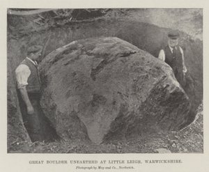 Großer Felsbrocken in Little Leigh, Warwickshire, ausgegraben von English Photographer
