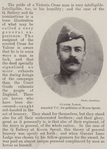 Gunner Lodge, mit dem Victoria-Kreuz für Tapferkeit bei Koorn Spruit ausgezeichnet von English Photographer
