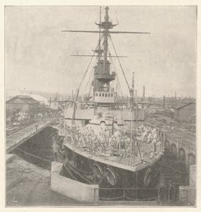 HMS Implacable, in Dienst gestellt von Prinz Louis von Battenberg von English Photographer