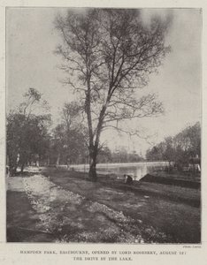 Hampden Park, Eastbourne, eröffnet von Lord Rosebery, 12. August, die Fahrt am See entlang von English Photographer