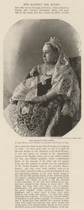 Ihre Majestät die Königin, im Kleid getragen bei der Hochzeit des Herzogs und der Herzogin von York von English Photographer