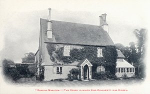 Haus im Dorf Long Marston, Gloucestershire, wo König Karl II. nach seiner Flucht nach der Niederlage seiner Armee in der Schlacht von Worcester versteckt wurde von English Photographer