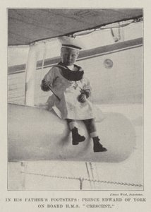 In den Fußstapfen seines Vaters, Prinz Edward von York an Bord der HMS Crescent von English Photographer