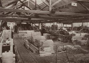 Tischlerei-Fabrik, Burton-on-Trent: Blick auf die Tischlermaschinenwerkstatt Nr. 2 von English Photographer
