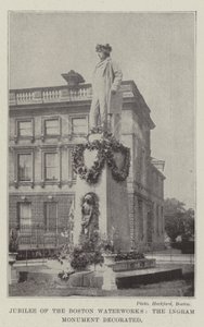 Jubiläum der Boston Waterworks, das Ingram-Denkmal geschmückt von English Photographer