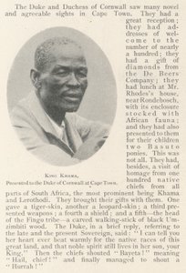 König Khama, dem Herzog von Cornwall in Kapstadt vorgestellt von English Photographer