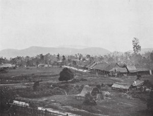 Kuala Lumpur im Jahr 1884, Standort der heutigen Regierungsgebäude von English Photographer