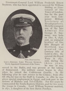 Generalleutnant Lord William Seymour, neu ernannter Leutnant des Towers von English Photographer