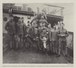 Leutnants Clifford und Moorhouse, verantwortliche Offiziere und Unteroffiziere für Uganda von English Photographer